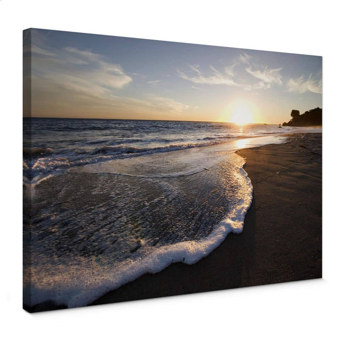 Leinwandbild Sonnenuntergang am Meer