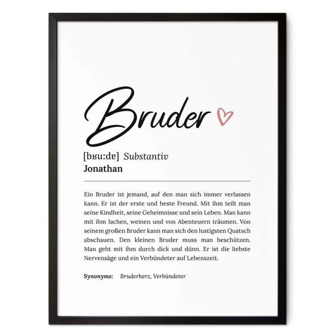 Personalisiertes Poster Definition - Bruder