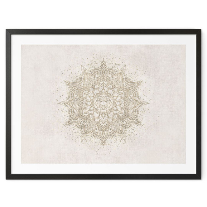 Poster Boho Ornament in Leinenoptik, Mandala - Bloomery Decor