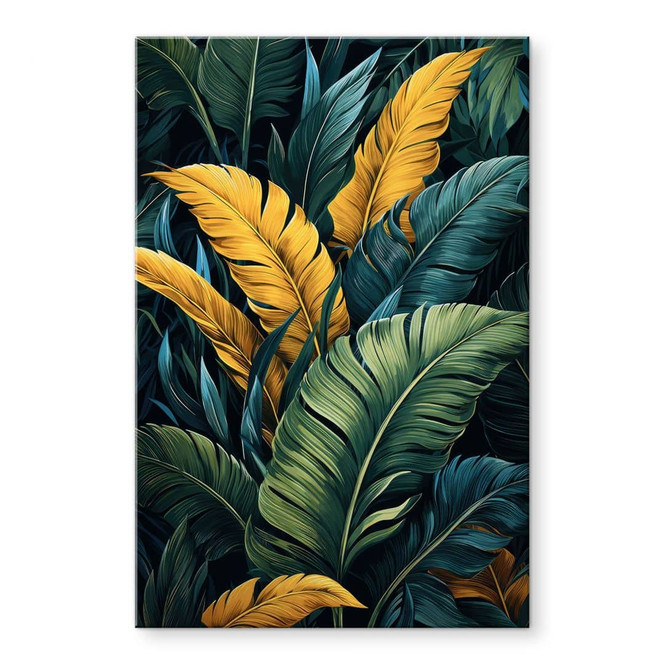 Acrylglasbild Bunte Palmenblätter - Jaszke