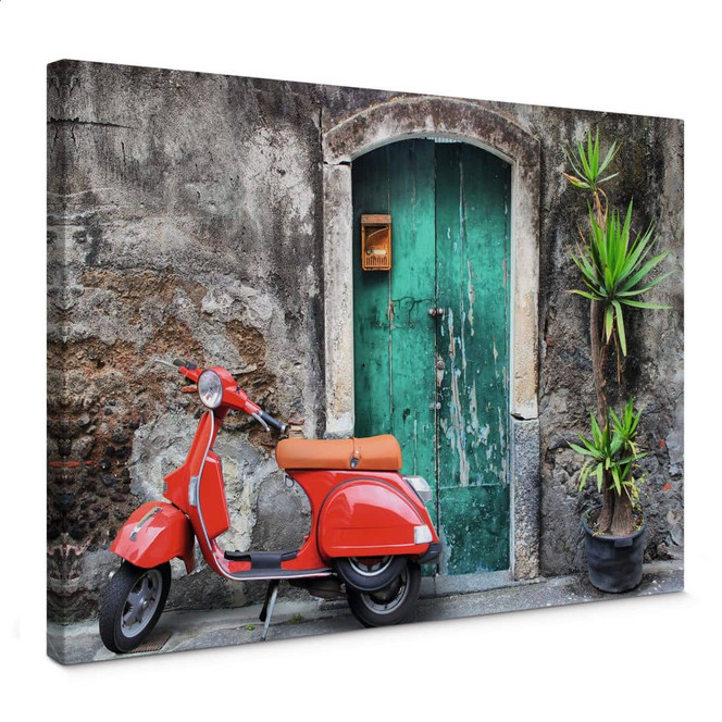 Leinwandbild Red Scooter