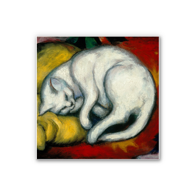 Wandbild Marc - Die weiße Katze - quadratisch