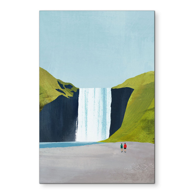 Wandbild Wasserfall in den Bergen - Rivers - Alu-Dibond