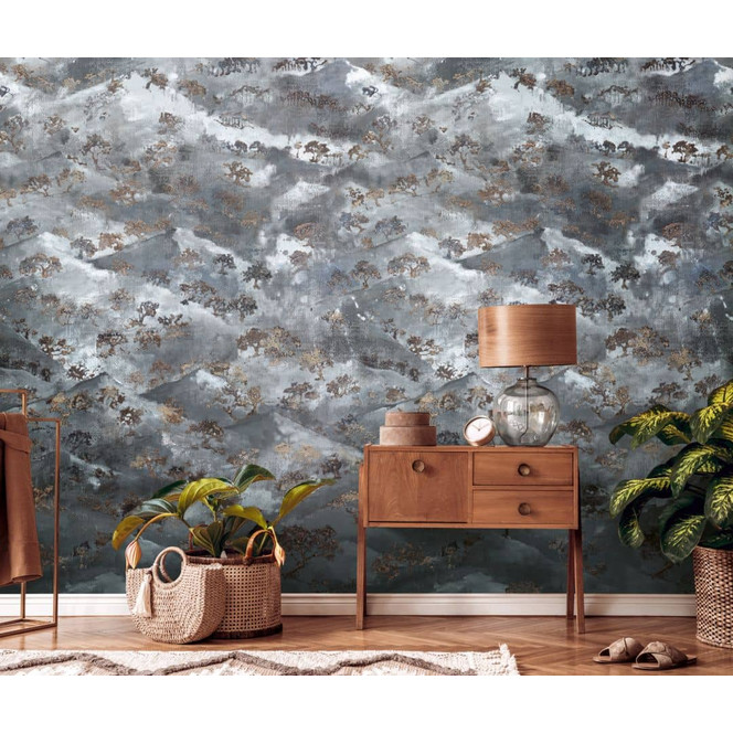 Fototapete Abstrakt blau grau - Vliestapete Kunst Livingwalls - matt und glatt