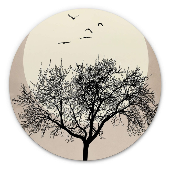 Alu-Dibond Kubistika - Wintertraum - Rund