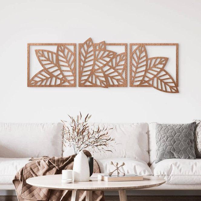 Holzdeko Blätter Set (3-teilig) - Mahagoni - Bild - 1