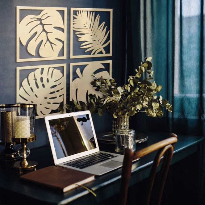 Holzkunst Pappel - Blätter Tropical Set