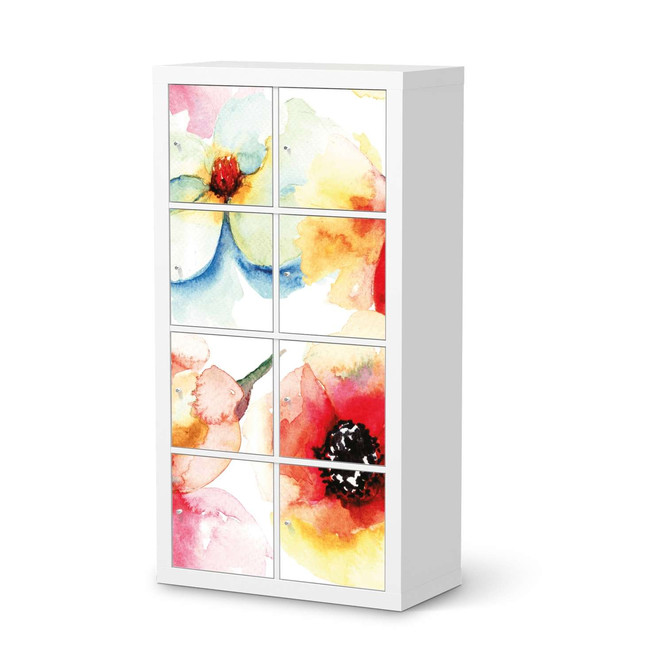 Klebefolie IKEA Expedit Regal 8 Türen - Water Color Flowers- Bild 1