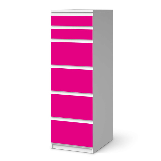 Klebefolie IKEA Malm Kommode 6 Schubladen (schmal) - Pink Dark- Bild 1