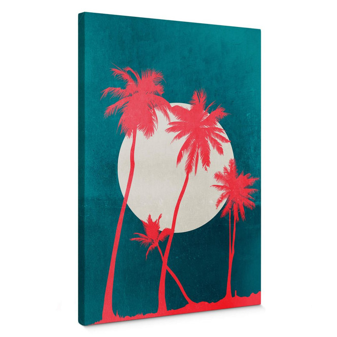 Leinwandbild Kubistika - Karibische Nacht unter Palmen