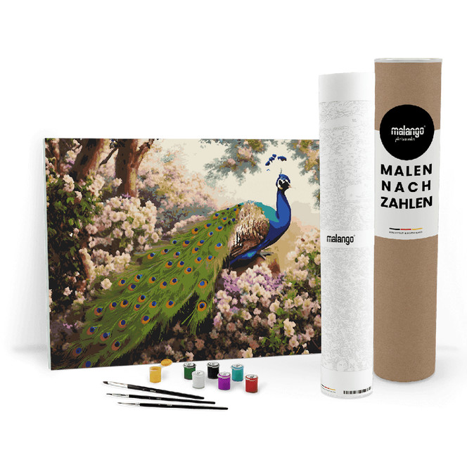 Malen nach Zahlen Leinwandbild - Pfau Patrice