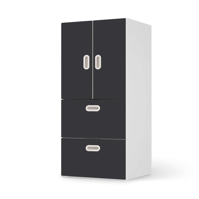 Möbelfolie IKEA Stuva / Fritids - 2 Schubladen und 2 kleine Türen - Grau Dark- Bild 1