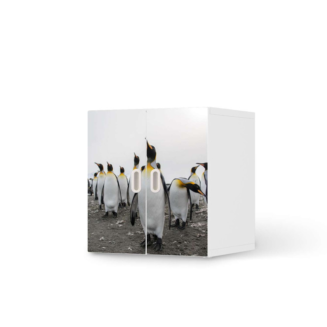 Möbelfolie IKEA Stuva / Fritids Schrank - 2 kleine Türen - Penguin Family- Bild 1
