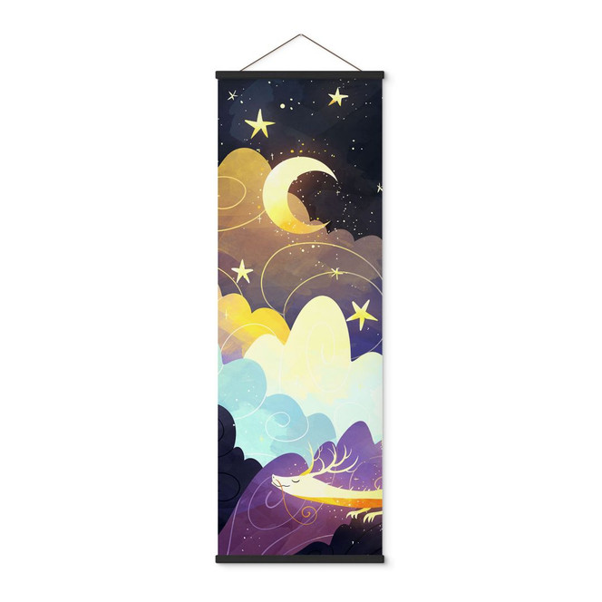 Stoffbild Drachenflug durch Sternenwolken - DigitalArtsi - Panorama