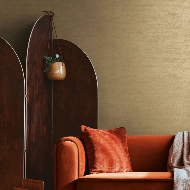 Struktur-Tapete Beige Braun - Vliestapete mit feiner Linienstruktur - Moderne Unitapete