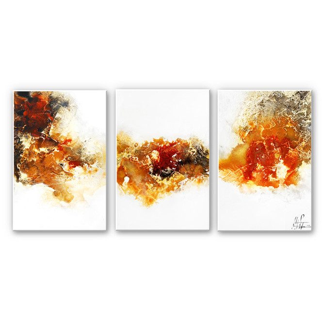 Wandbild Fedrau - Flüssiges Gold 04 (3-teilig)