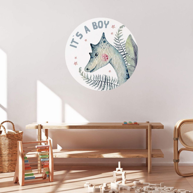 Wandtattoo Kvilis - Dino Junge - It's a boy - Rund