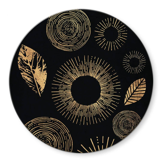 Glasbild Kubistika - Schimmer in der Dunkelheit - Rund