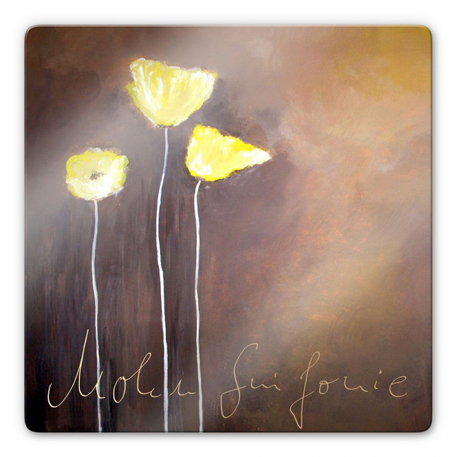 Glasbild Melz - Mohnsinfonie - quadratisch