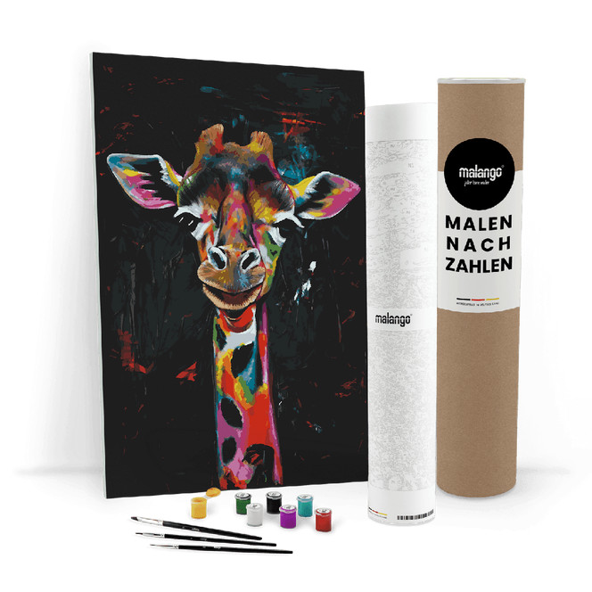 Malen nach Zahlen Leinwandbild - Giraffe Gerd - Bild - 1