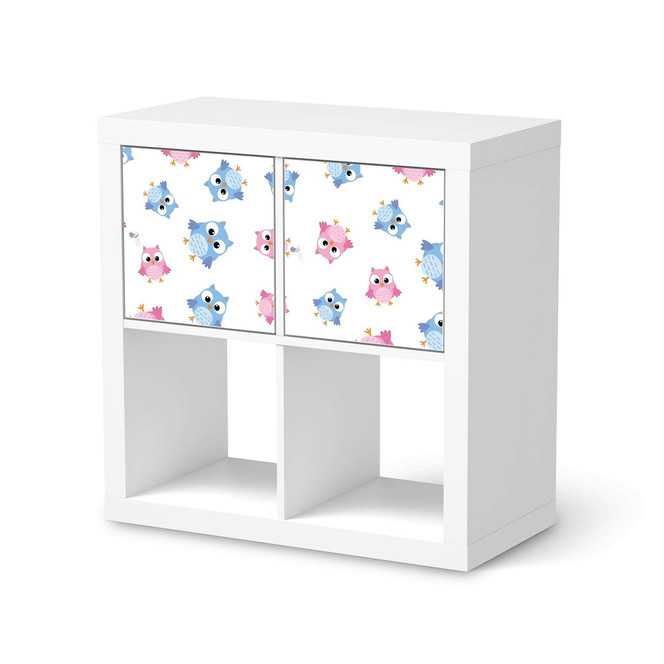Möbel Klebefolie IKEA Expedit Regal 2 Türen (quer) - Eulenparty- Bild 1
