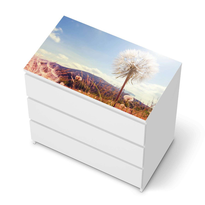 Möbelfolie IKEA Malm Kommode 3 Schubladen oben - Dandelion- Bild 1