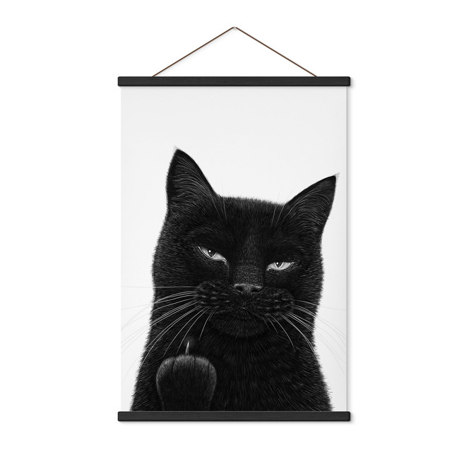 Stoffbild Freche schwarze Katze - Korenkova