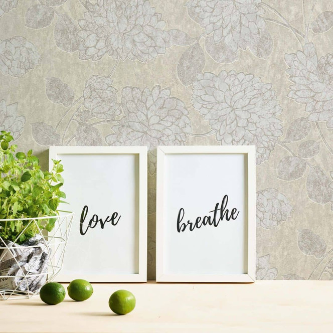 Tapete Floral Beige Weiss - Vliestapete A.S. Création