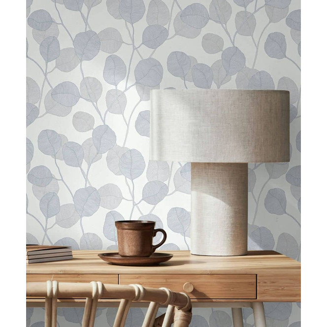 Vliestapete Weiss Grau Blau Floral für Wohnzimmer Schlafzimmer Küche marburg Tapete