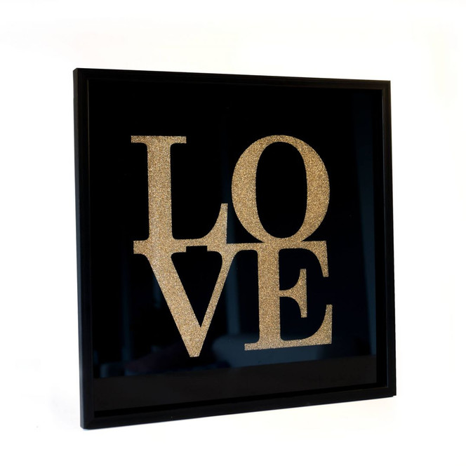 Wandbild Love - Gold Glitzer - Bild 1