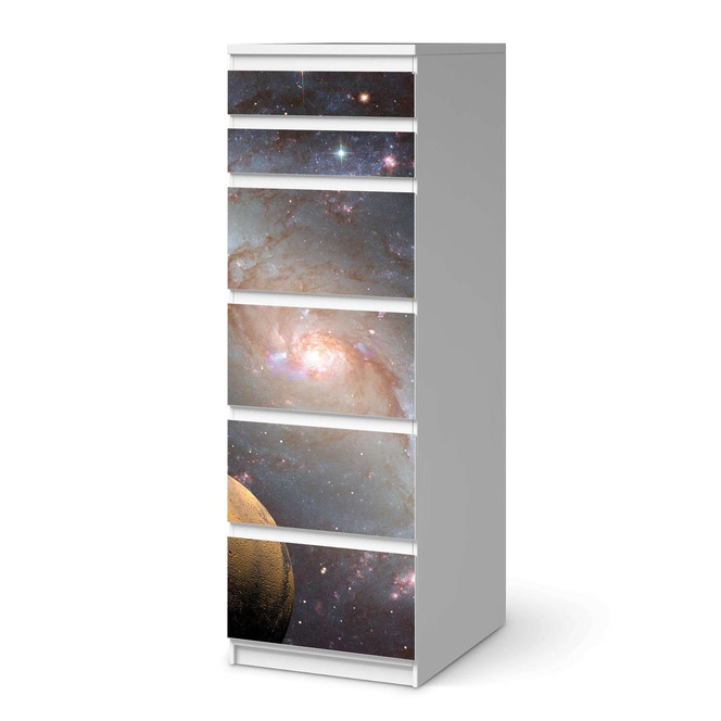 Klebefolie IKEA Malm Kommode 6 Schubladen (schmal) - Milky Way- Bild 1