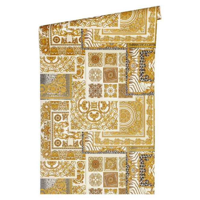 Versace wallpaper Vliestapete Decoupage Tapete metallic, braun, weiss
