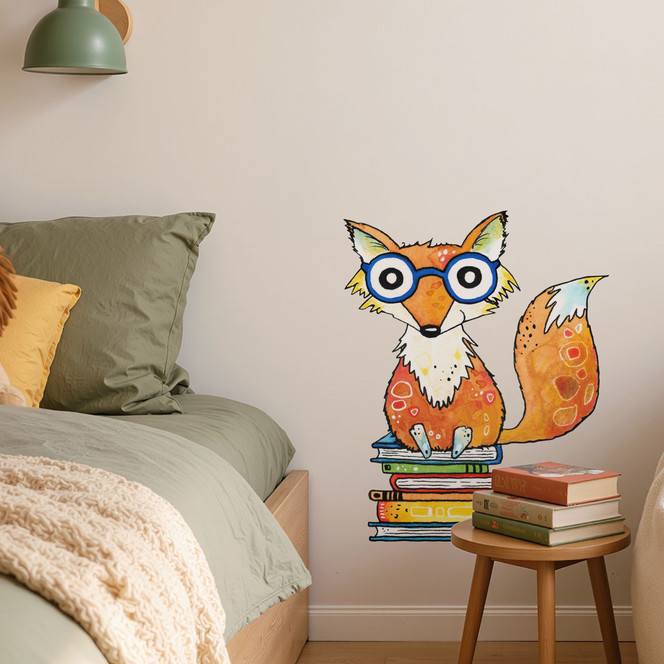 Wandtattoo Bücherfuchs mit Brille - Hagenmeyer