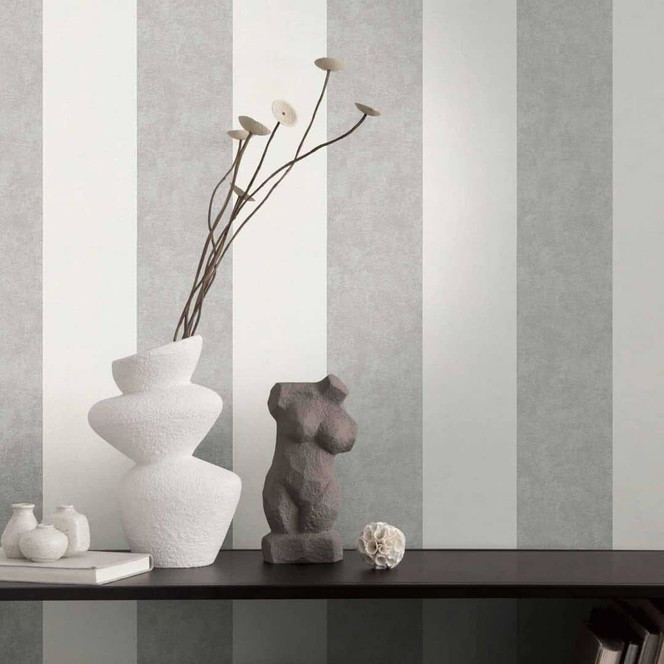 A.S. Création Vliestapete Memory Blockstreifentapete creme, grau, weiss