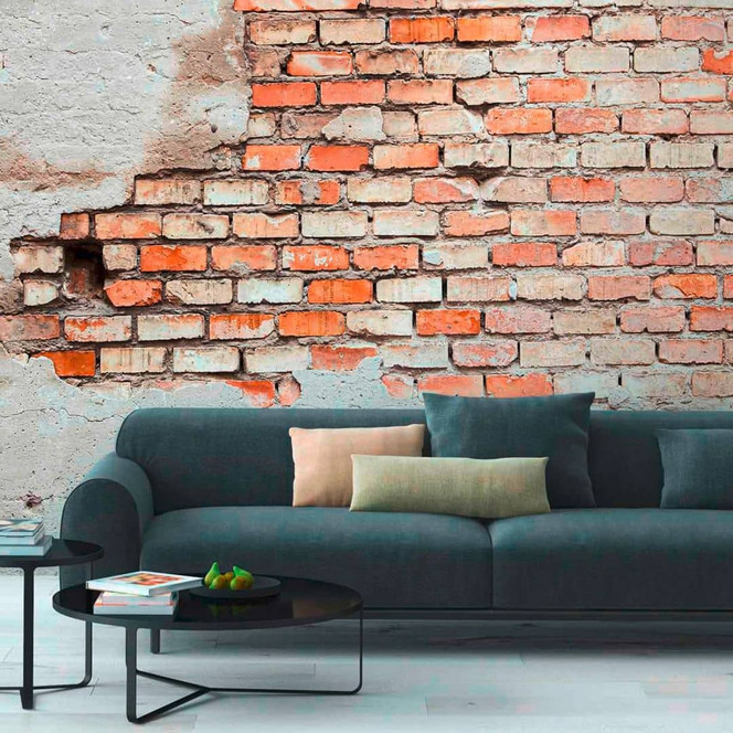 Fototapete Backstein WallBricks2 in beige braun - Vliestapete Designwalls 2 - 2.55x3.5 m