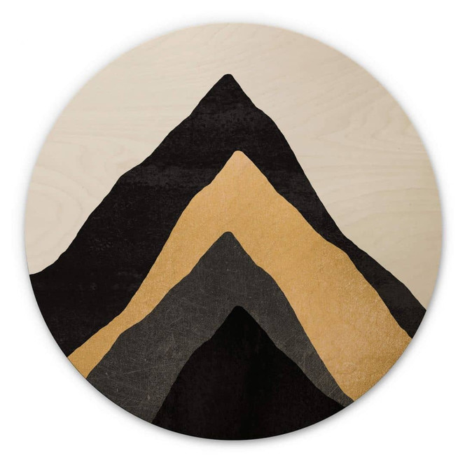Holzbild Fredriksson - Vier Berge - Rund