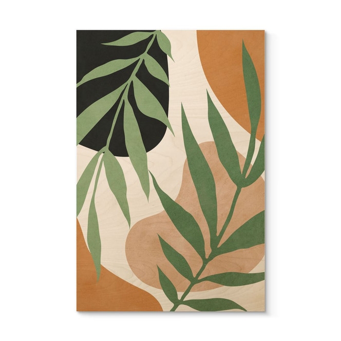 Holzbild Grüne Zweige im Dschungel - Costa