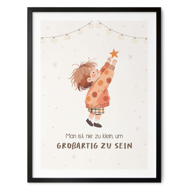 Kinder-Poster "Man ist nie zu klein" mit Kind und Stern