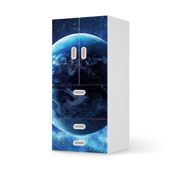 Möbelfolie IKEA Stuva / Fritids - 3 Schubladen und 2 kleinen Türen - Planet Blue- Bild 1