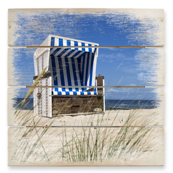 Holzbild Strandkorb - 40 x 41.5 cm