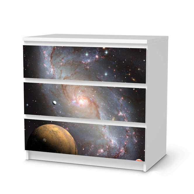Klebefolie IKEA Malm Kommode 3 Schubladen - Milky Way- Bild 1