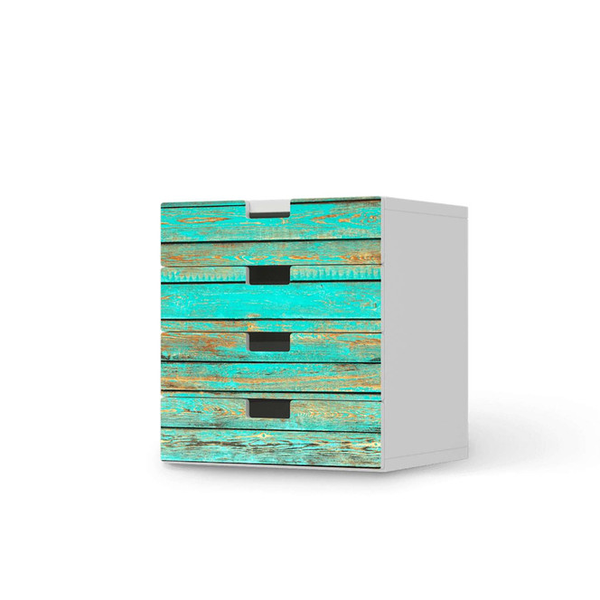 Klebefolie IKEA Stuva / Malad Kommode - 4 Schubladen - Wooden Aqua- Bild 1