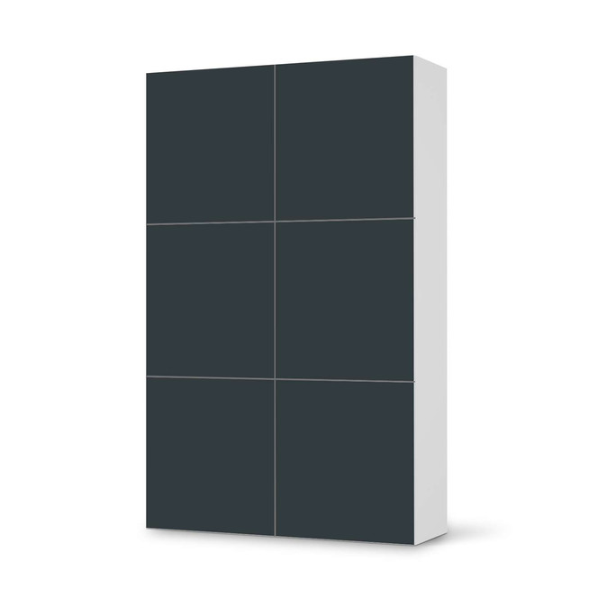 Möbel Klebefolie IKEA Besta Schrank 6 Türen (hoch) - Blaugrau Dark- Bild 1