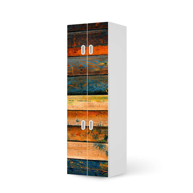 Möbelfolie IKEA Stuva / Fritids - 2 grosse und 2 kleine Türen - Wooden- Bild 1
