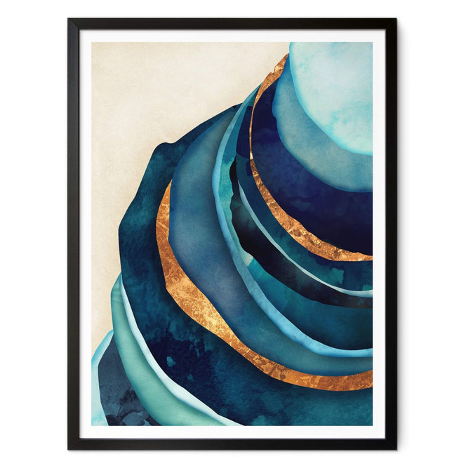 Poster SpaceFrog Designs - Blau und Gold