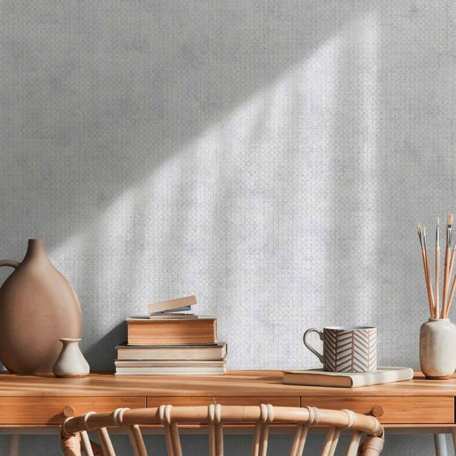 Vliestapete Grau Muster Tapete Hellgrau Design Mustertapete Wohnzimmer, Küche