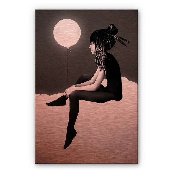 Alu-Dibond Bild mit Kupfereffekt Ireland - No such thing as nothing by night - leuchtender Ballon