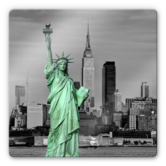 Glasbild Statue of Liberty - quadratisch