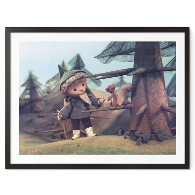 Kinderposter Unser Sandmännchen - Sandmann beim Spazieren im Wald