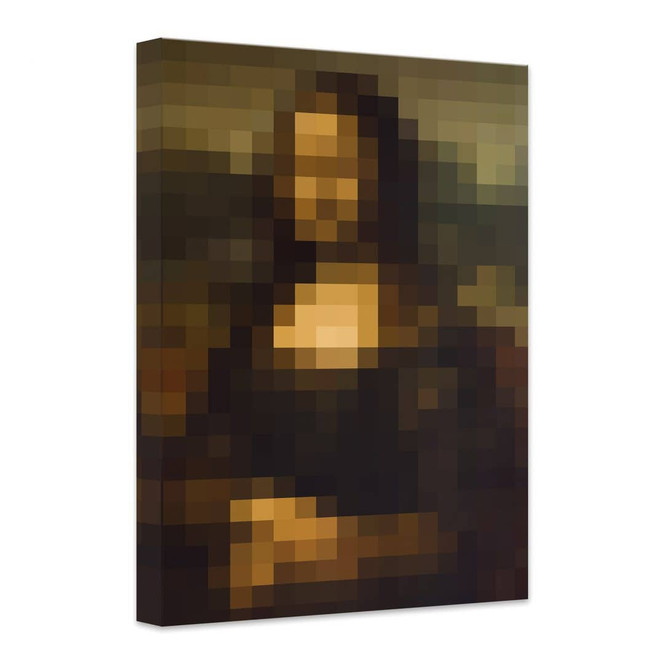 Leinwandbild Pixelart - da Vinci - Mona Lisa
